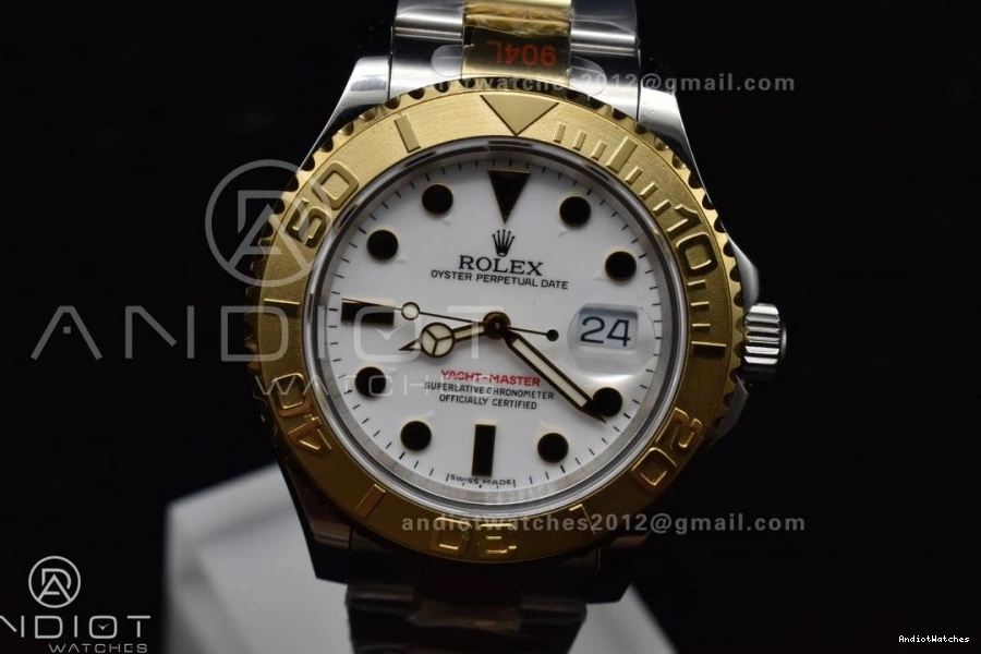 Best YG Dial 116623 White Reliable 1202 GMF Edition SS Plated YG SA Yacht-Master Bracelet on 1013